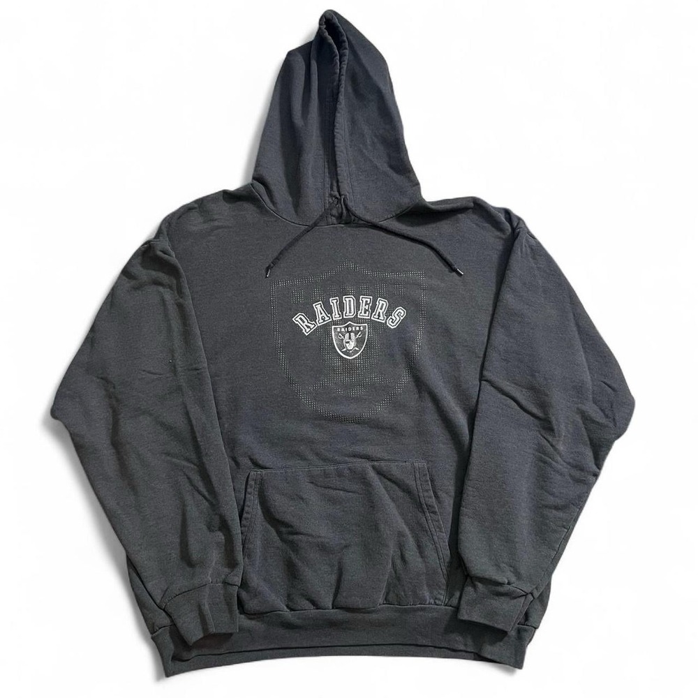Y2K Faded Black Oakland Raiders Black Pullover Hoodie Men's Size XL NFL Football